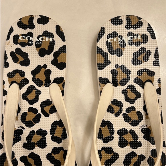 Coach Leopard Print Sandals - Tan and Black - Picture 3 of 9